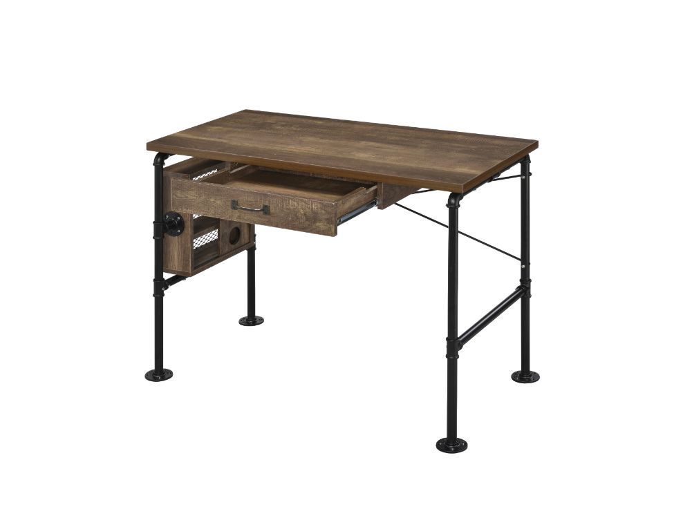 Endang Writing Desk, Weathered Oak & Black Finish 92595