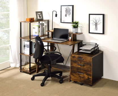 Nypho Writing Desk, Weathered Oak & Black Finish 92730