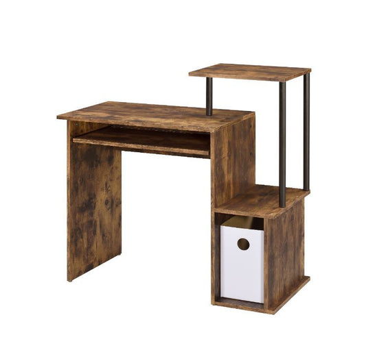 Lyphre Computer Desk, Weathered Oak & Black Finish 92760