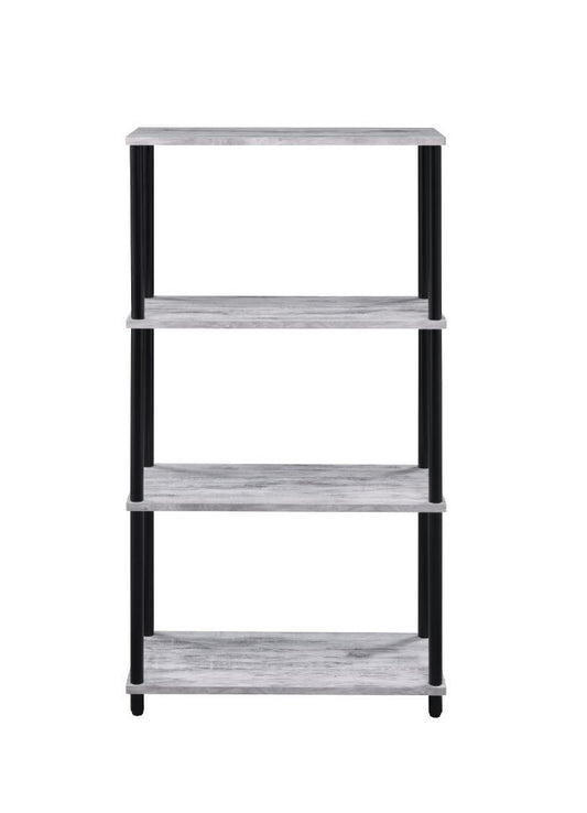 Nypho Bookshelf, Antique White & Black Finish 92737