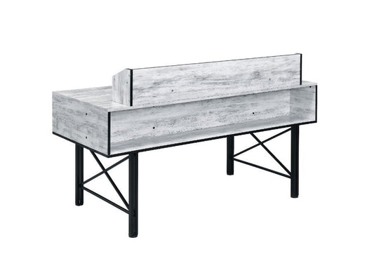 Safea Computer Desk, Antique White & Black Finish 92802