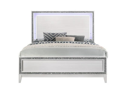 Haiden Queen Bed, LED & White Finish 28450Q