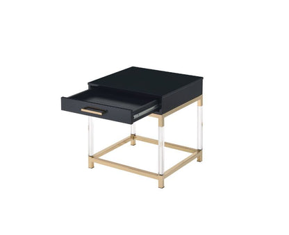 Adiel End Table, Black & Gold Finish 82347