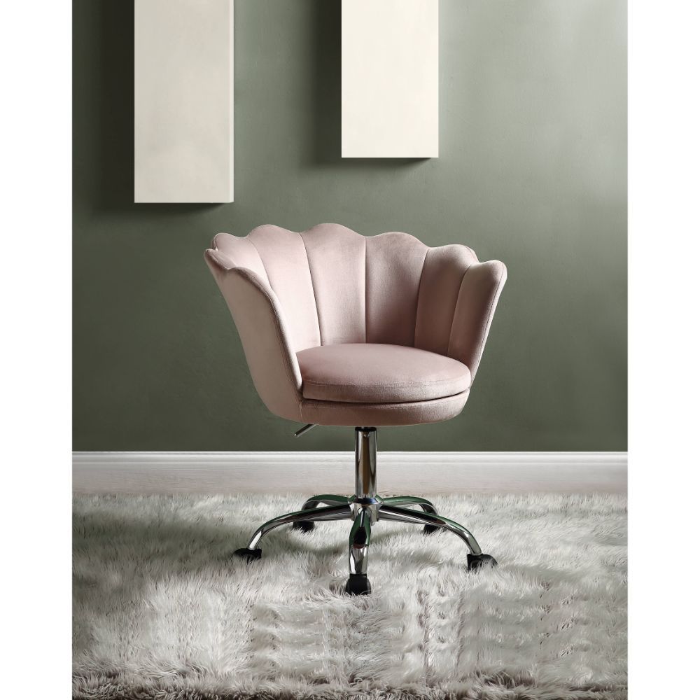Micco Office Chair, Rose Quartz Velvet & Chrome 92938