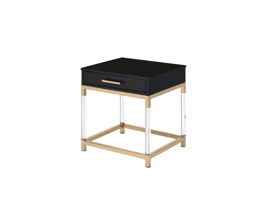 Adiel End Table, Black & Gold Finish 82347