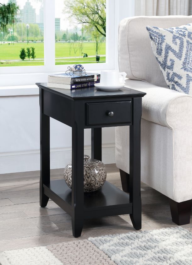 Bertie Accent Table, Black Finish 82740