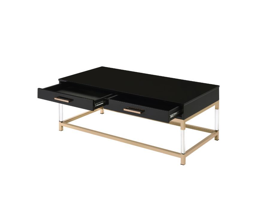 Adiel Coffee Table, Black & Gold Finish 82345