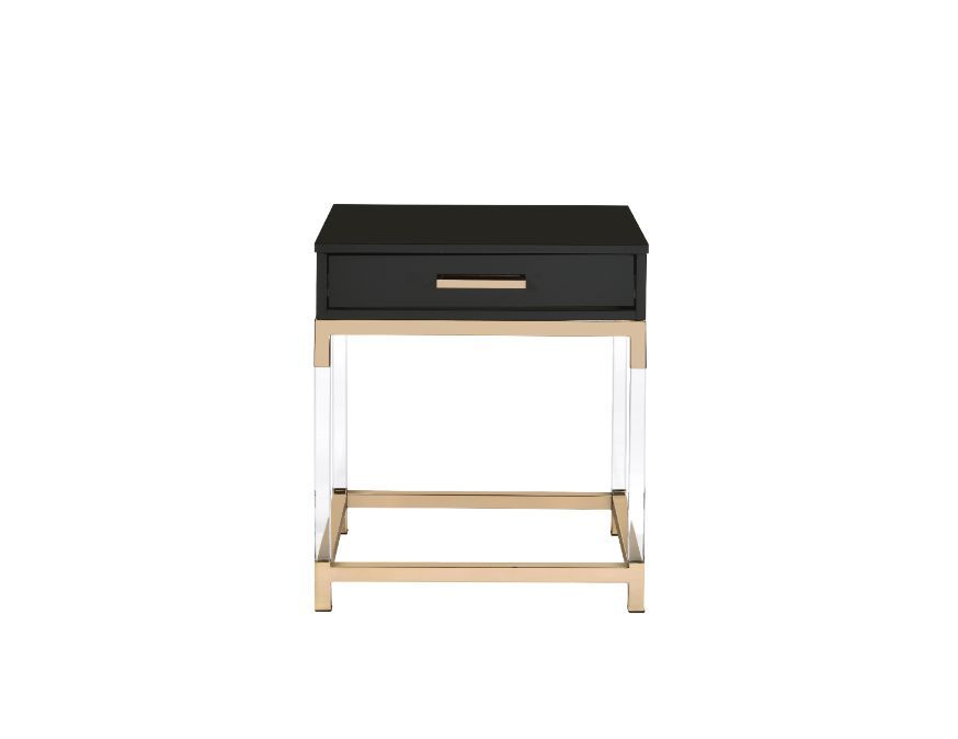 Adiel End Table, Black & Gold Finish 82347