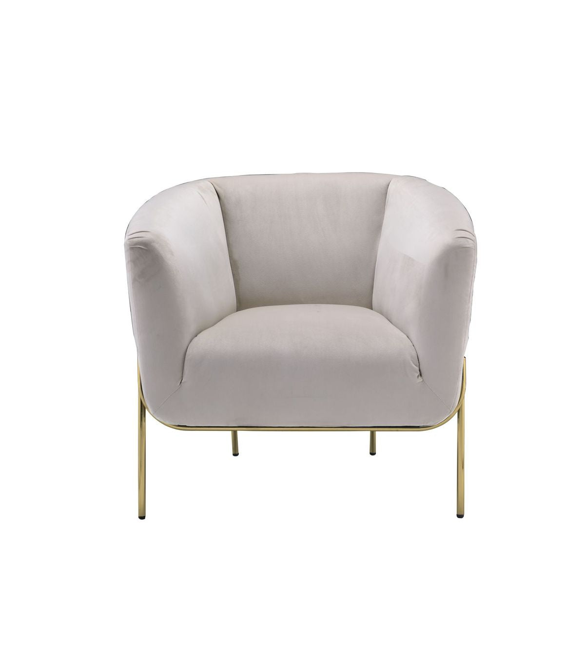 Carlson Accent Chair, Beige Velvet & Chrome 59792