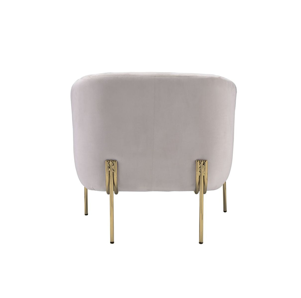 Carlson Accent Chair, Beige Velvet & Chrome 59792