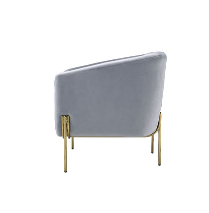 Carlson Accent Chair, Gray Velvet & Gold 59790