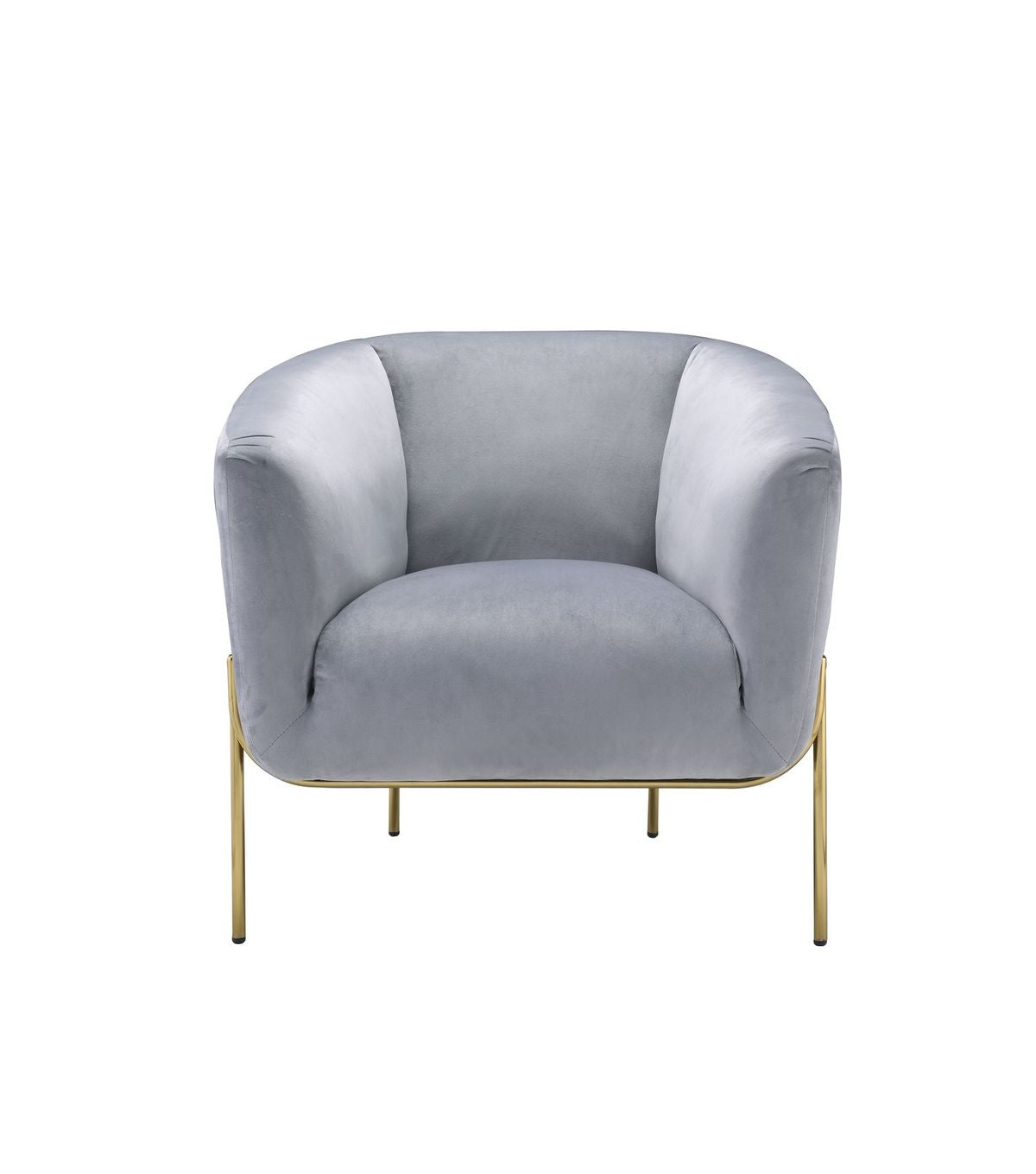 Carlson Accent Chair, Gray Velvet & Gold 59790