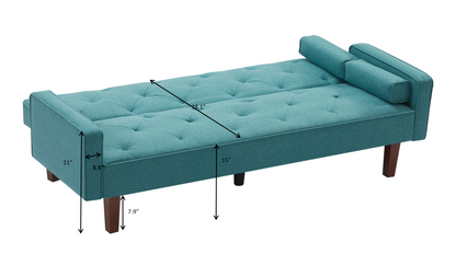 M1905-GN  Green sofa bed with square pillow