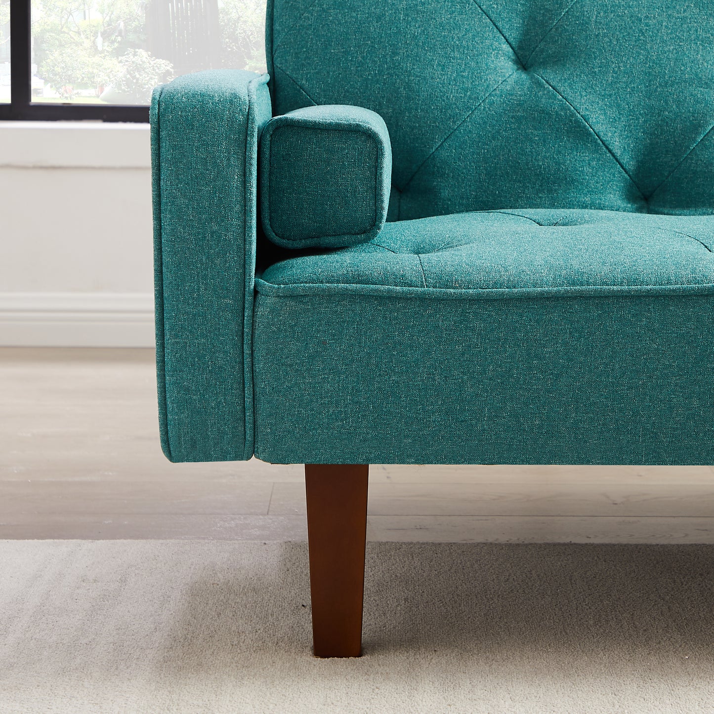 M1905-GN  Green sofa bed with square pillow