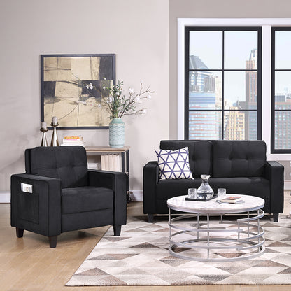 Sofa Set Morden Style Couch Furniture Upholstered Armchair, Loveseat and Three Seat for Home or Office (1+2 Seat)