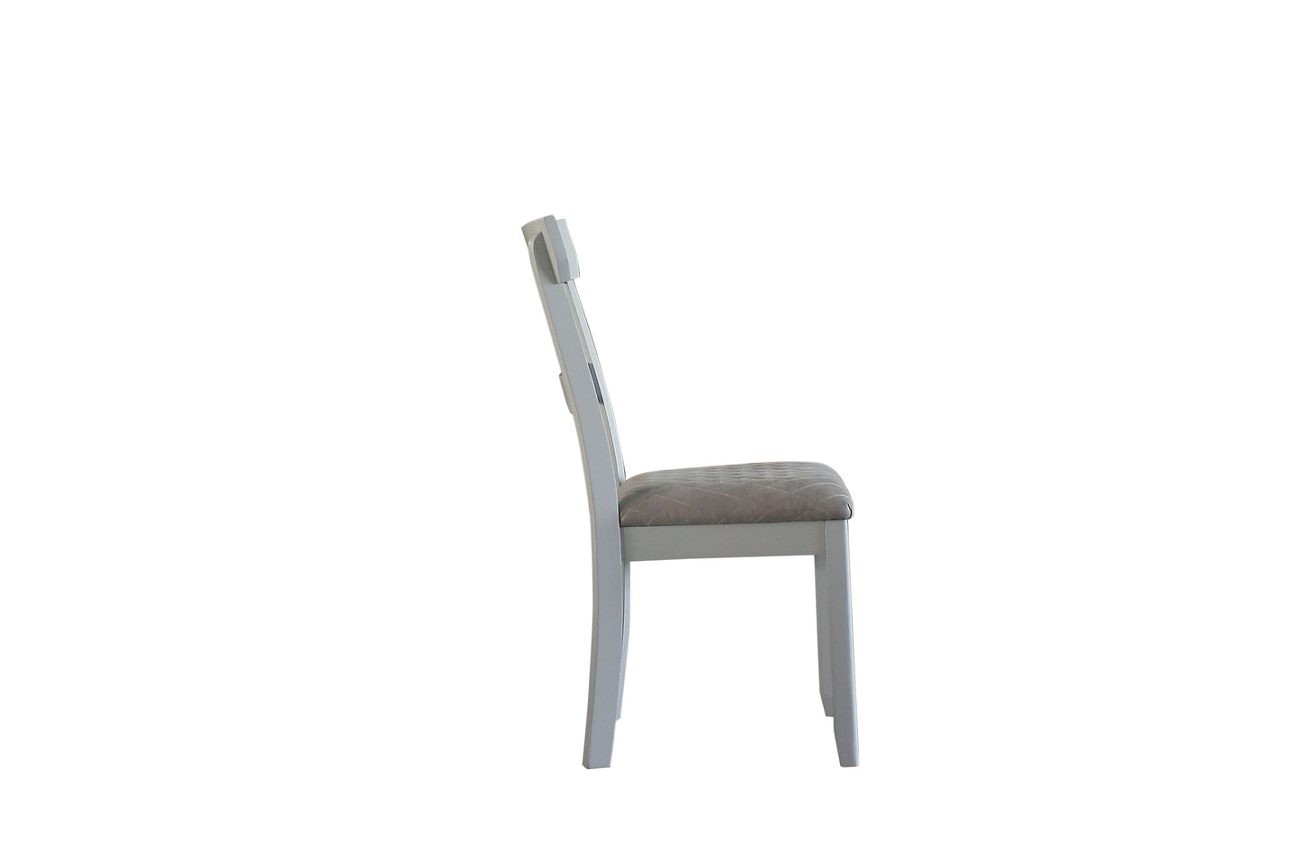 House Marchese Side Chair, Two Tone Gray Fabric & Pearl Gray Finish 68862