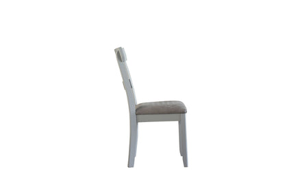 House Marchese Side Chair, Two Tone Gray Fabric & Pearl Gray Finish 68862