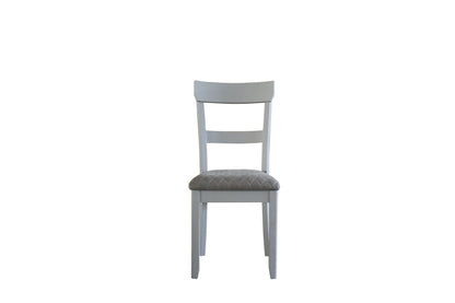House Marchese Side Chair, Two Tone Gray Fabric & Pearl Gray Finish 68862