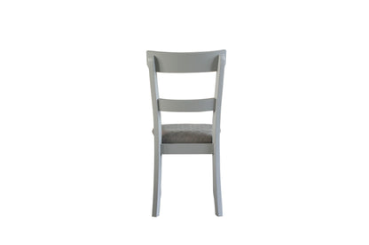 House Marchese Side Chair, Two Tone Gray Fabric & Pearl Gray Finish 68862