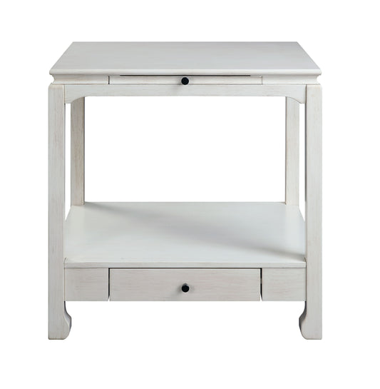 Seatlas Accent Table, Antique White Finish 97975