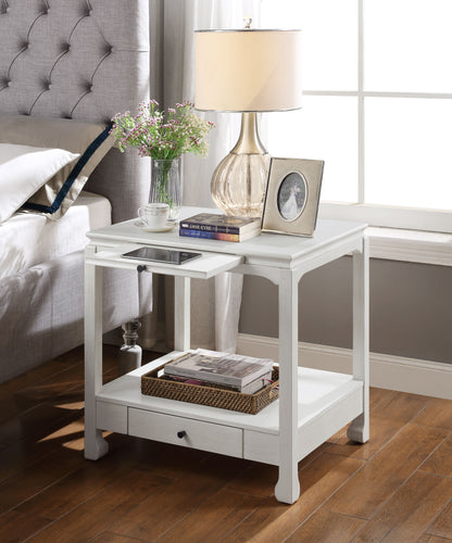 Seatlas Accent Table, Antique White Finish 97975