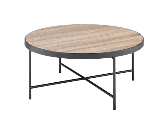 Bage Coffee Table in Weathered Gray Oak  Metal 81735