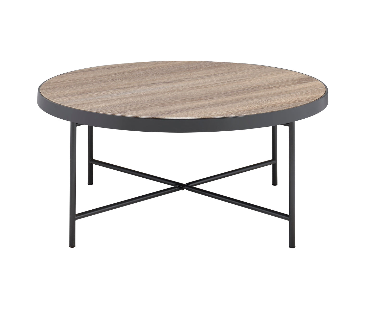 Bage Coffee Table in Weathered Gray Oak  Metal 81735