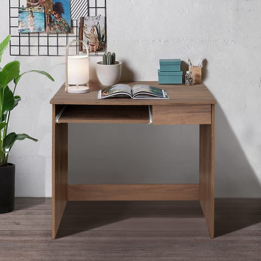 Full Wooden computer desk with 1 drawer and 1 keyboard tray