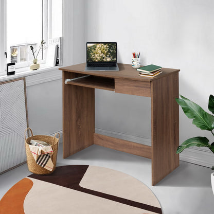 Full Wooden computer desk with 1 drawer and 1 keyboard tray