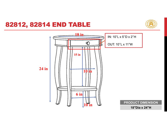 Alysa End Table in Walnut 82814