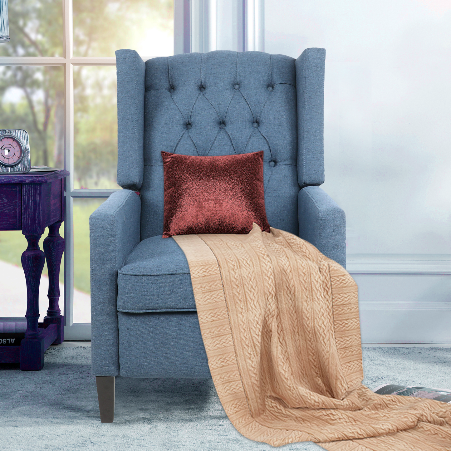 First class three people sofa chair can sit can lie living room cloth multifunctional sofa chair balcony leisure chair