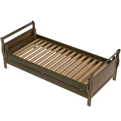 Classic Style Pine Wood Platform Bed（Expected to arrive on 7.5）