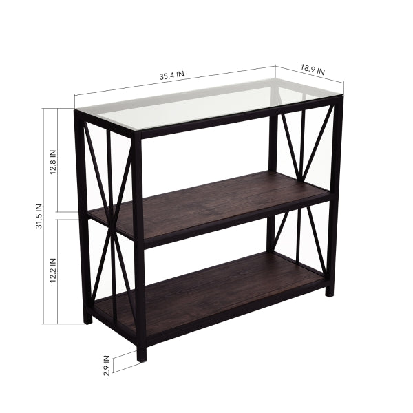 35.4& L Glass Top End Table