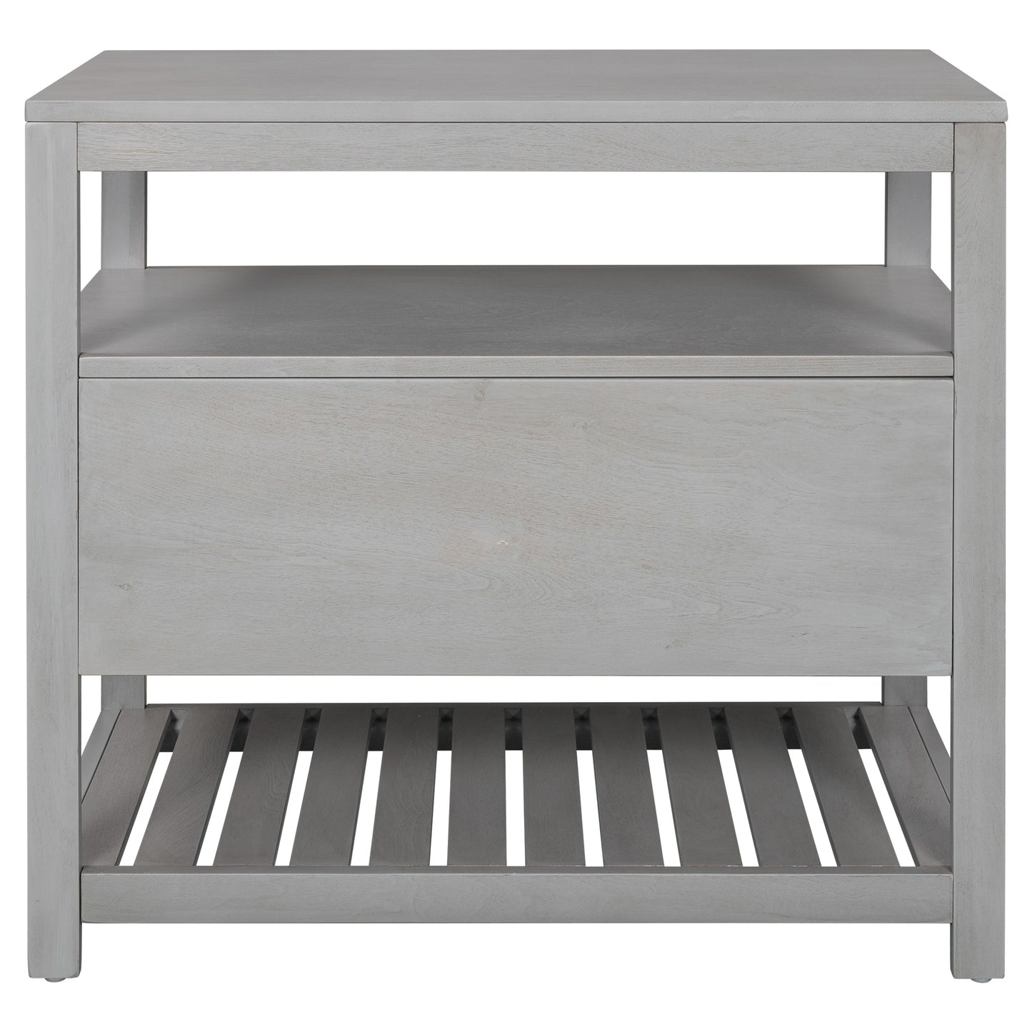 Modern Wooden Nightstand with Drawers Storage for Living Room/Bedroom, Gray(Expected arrival time 8.20)