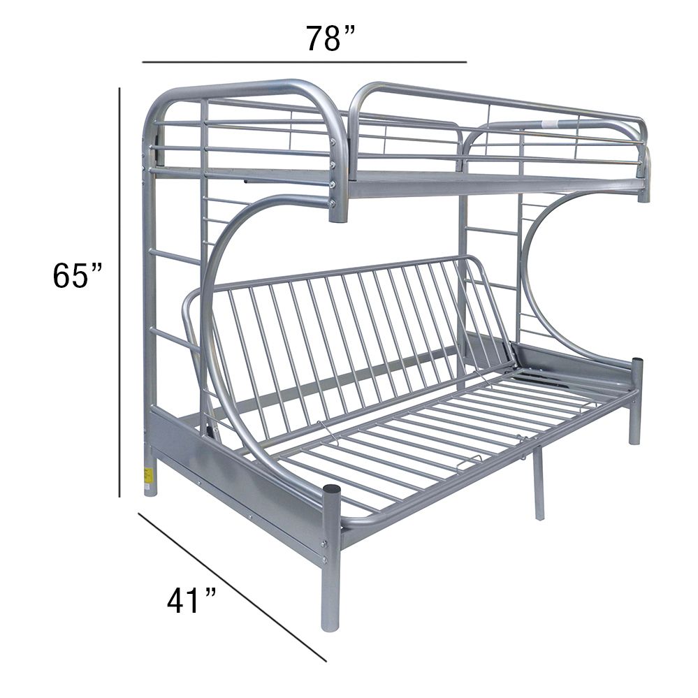 Eclipse Bunk Bed (Twin/Full/Futon) in Silver 02091SI