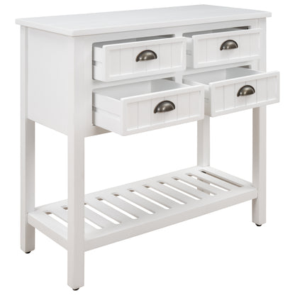 Cambridge Series Buffet Sideboard Console Table with Bottom Shelf (White)
