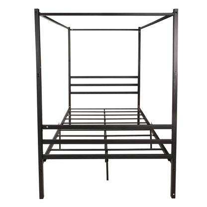 Metal Canopy Bed Frame, Platform Bed Frame Full with minimalism style Frame ,Full Black