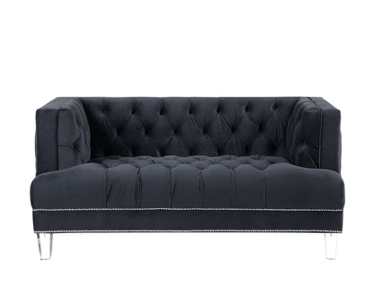 Ansario Loveseat, Charcoal Velvet 56461