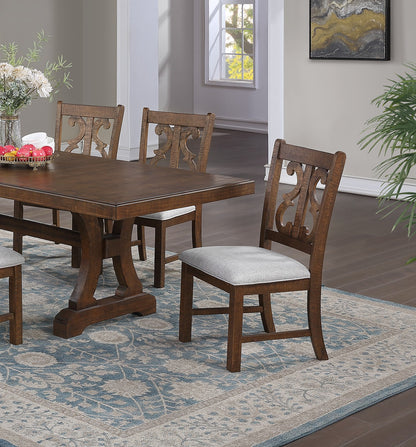 Formal Classic Crafted Design Dining Room Set of 2 Chairs Wooden Cushion Seat Distressed paint Chairs