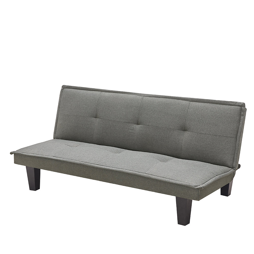 Modern Fabric Futon Sofa Bed , Convertible Folding Futon Sofa Bed Sleeper for Home Living Room .（Light Grey ）