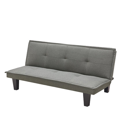 Modern Fabric Futon Sofa Bed , Convertible Folding Futon Sofa Bed Sleeper for Home Living Room .（Light Grey ）