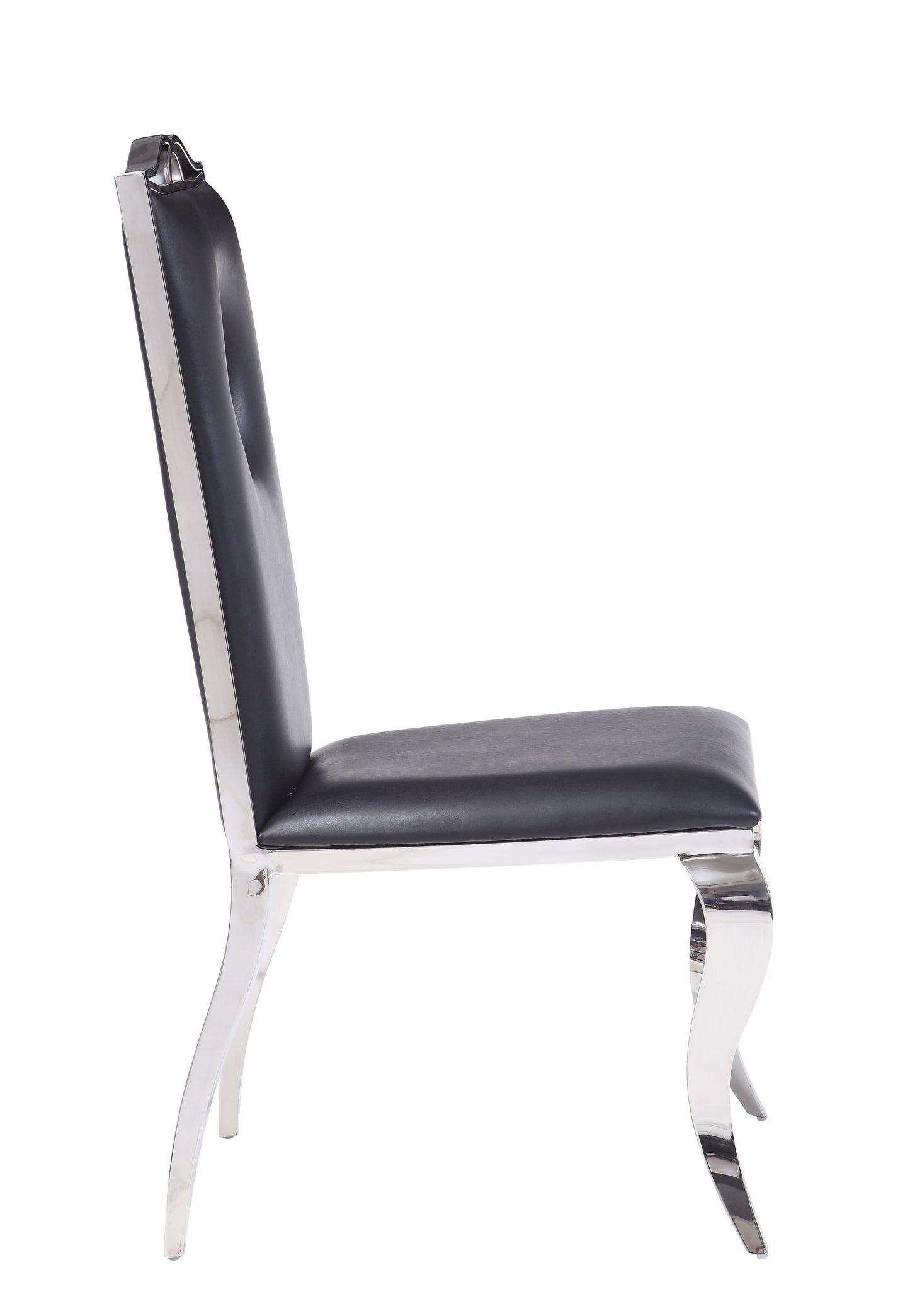 Cyrene Side Chair (Set-2) in PU  Stainless Steel 62078