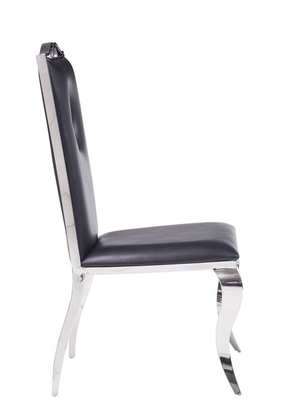 Cyrene Side Chair (Set-2) in PU  Stainless Steel 62078