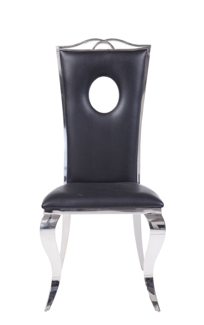 Cyrene Side Chair (Set-2) in PU  Stainless Steel 62078