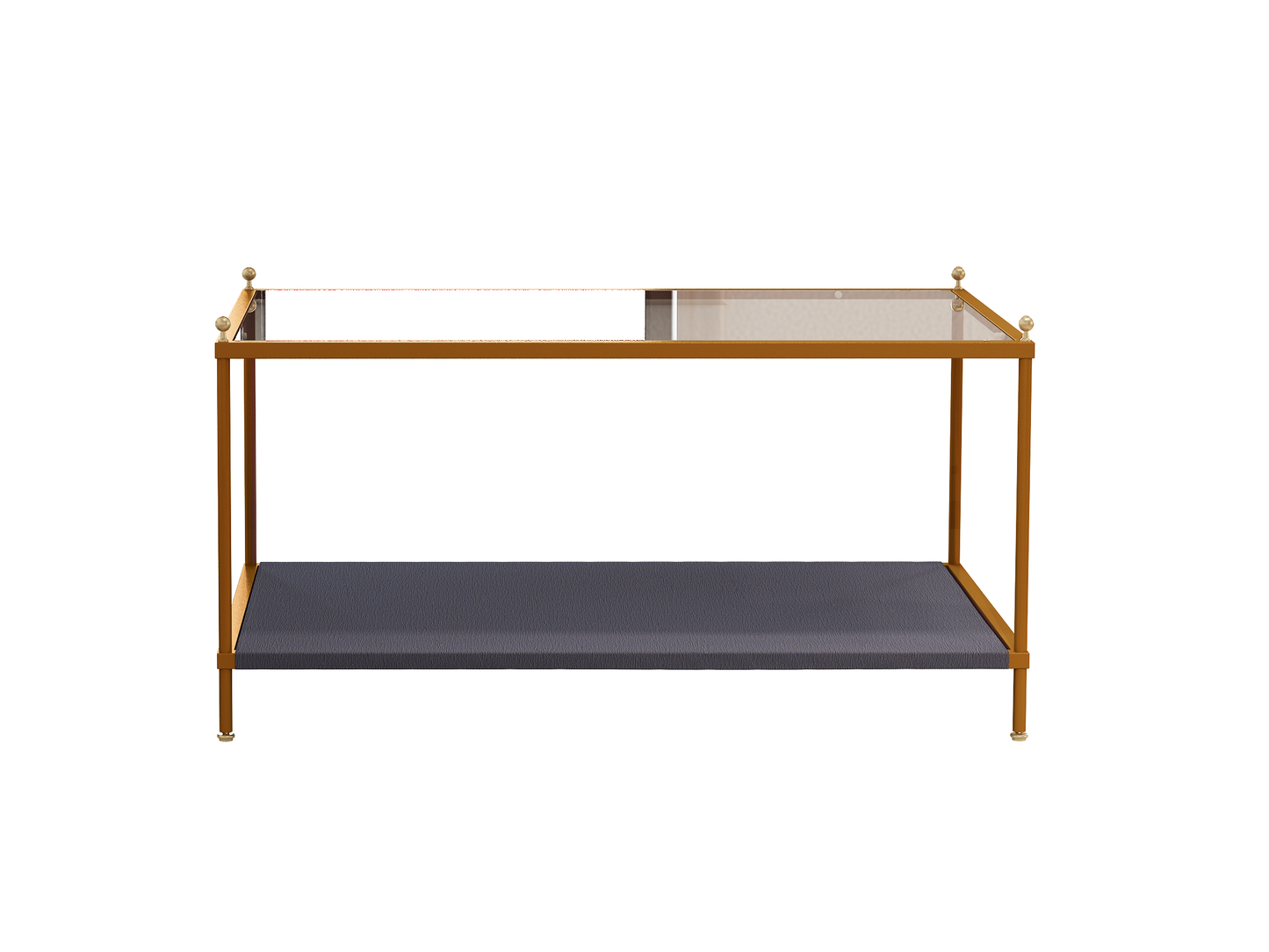 Coffee table share with pets tempered glass tabletop multi-function,rectangle Modern minimalist creative metal coffee table,gold environmental protection powder spraying metal tea table easy assembly