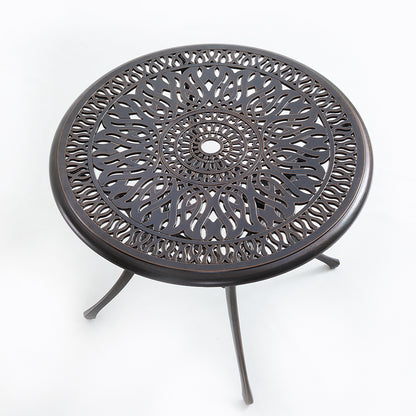 Upland Elizabeth Cast Aluminum Garden Furniture Chairs 5 Pcs Set with Cushions  -Bronze
