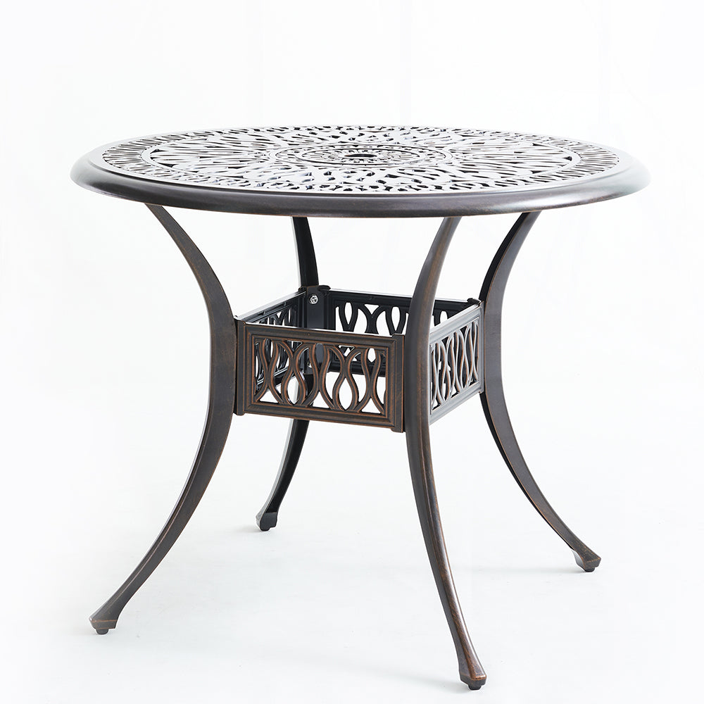 Upland Elizabeth Cast Aluminum Garden Furniture Chairs 5 Pcs Set with Cushions  -Bronze
