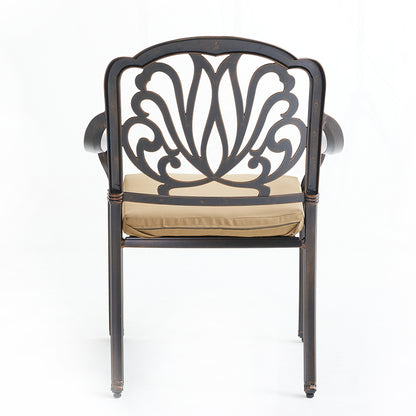 Upland Elizabeth Cast Aluminum Garden Furniture Chairs 5 Pcs Set with Cushions  -Bronze