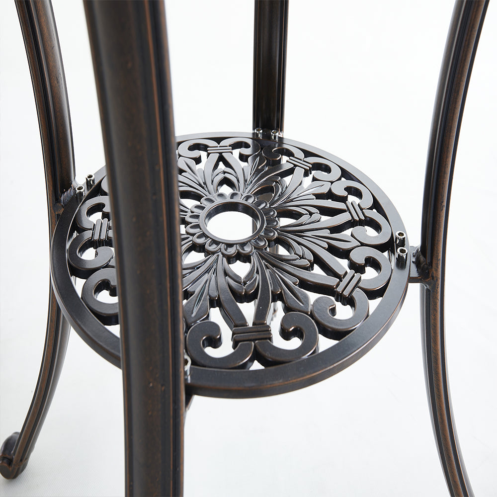 Upland Elizabeth Cast Aluminum Garden Furniture Chairs 5 Pcs Set with Cushions  -Bronze