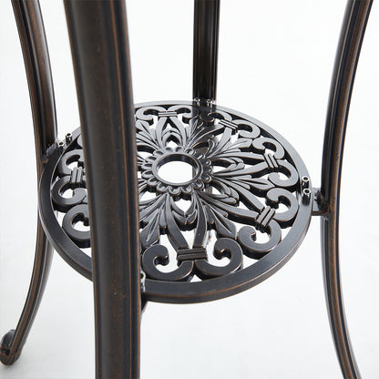 Upland Elizabeth Cast Aluminum Garden Furniture Chairs 5 Pcs Set with Cushions  -Bronze
